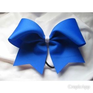 Blue and white cheer Bow